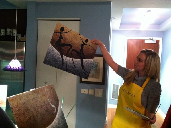 Sarah brought a "model" for us to follow, and then she  demonstrated the "easy" steps of how to do it. 