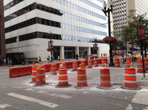 New cement work at north corner